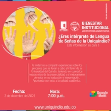 ¿Eres intérprete de Lengua de Señas de la Uniquindío?