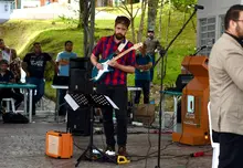 30 músicos de la Banda Sinfónica de la Uniquindío abrieron la programación de fiestas uniquindianas